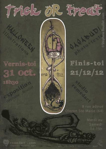 Flyer d'exposition d'illustrations sur Halloween