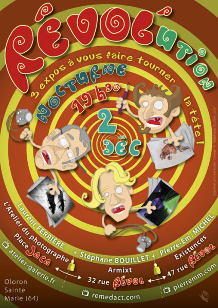 Flyer / Affiche pour La RÉVOL'ution, 3 expos en même temps sur Oloron Sainte Marie (64)
