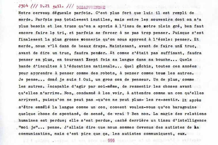 J304 /// DÉS-APPRENDRE