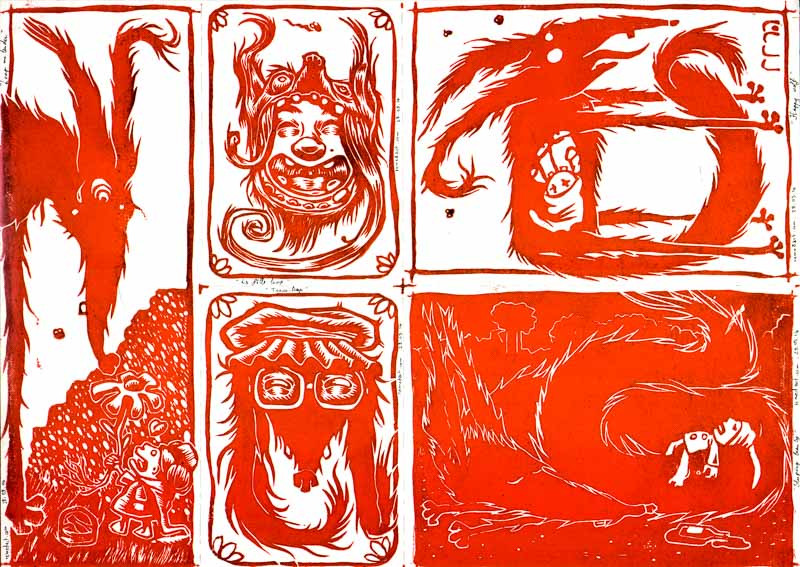 Les deux estempes faites sur du papiers 300gr, dont une partie était destinée à la tambola