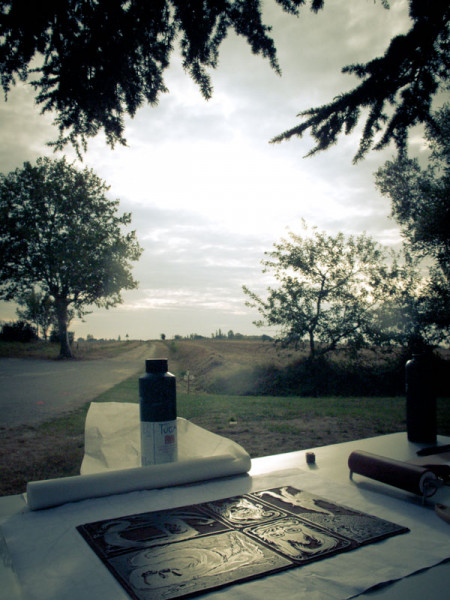 Linogravure live aux Randovales de Belberaud