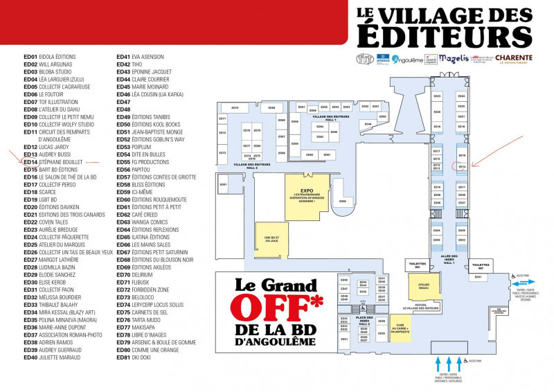 plan du Grand Off de la BD d'Angoulême