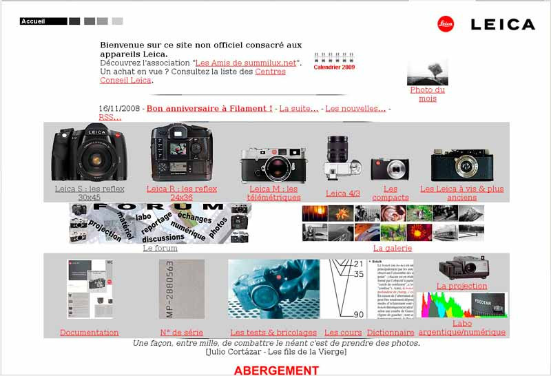 Web design Summilux.net