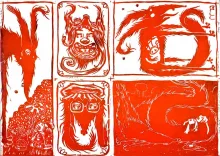 Les deux estempes faites sur du papiers 300gr, dont une partie était destinée à la tambola