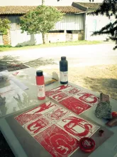 Les deux estempes faites sur du papiers 300gr, dont une partie était destinée à la tambola