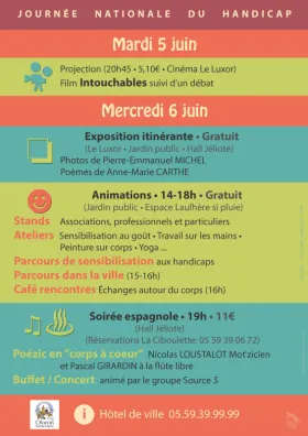 Flyer verso de la journée nationale du handicap, Oloron Sainte Marie (64).