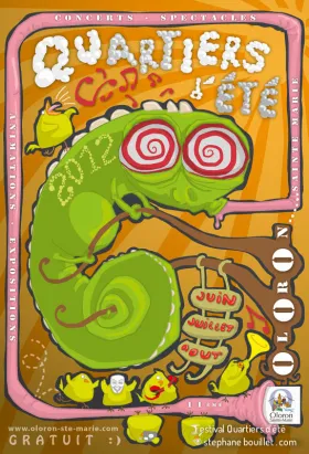 Proposition d'un graphisme pour l'affiche et flyer des quartiers d'été 2012 à Oloron Sainte Marie.