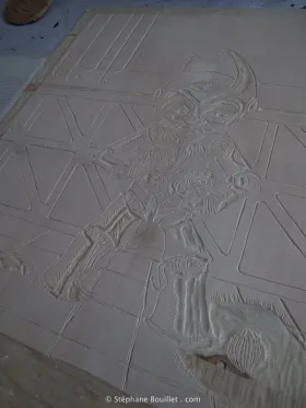 gravure sur bois: plaque finie