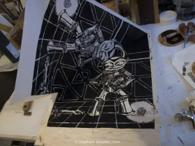 gravure sur bois: décollage