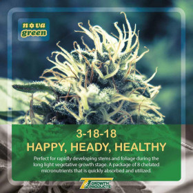 Proposition d'étiquette - NovaGreen by Growth Products, a new product line, specifically designed for marijuana growers