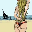 "Stranded naked blues" - dessin colorisé